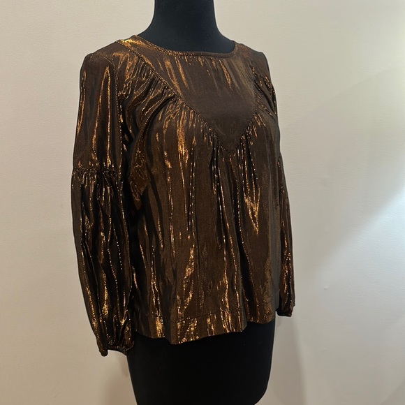Bronze Metallic Blouse from Anthropologie - Picture 4 of 8